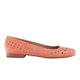 Marco Shoes Bailarinas de mujer con perforaciones en la parte superior rojo