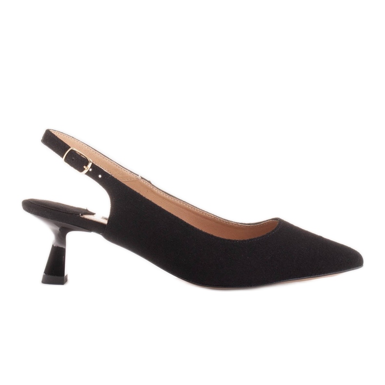 Marco Shoes Zapatos de salón hechos de delicada gamuza con correa negro