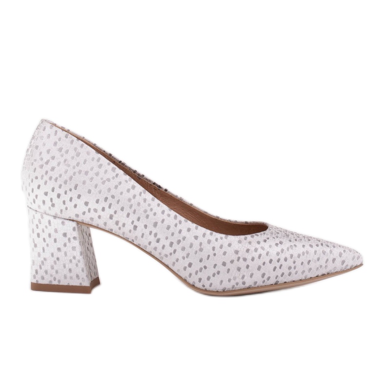 Marco Shoes Zapatos de salón elegantes hechos de piel de gamuza plata