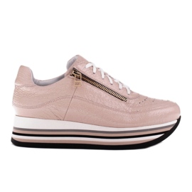 Marco Shoes Zapatillas de suela gruesa de cuero natural rosa Marco Shoes Zapatillas de suela gruesa de cuero natural rosa
