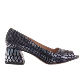 Marco Shoes Calzado de mujer cómodo con frente abierto azul marino Marco Shoes Calzado de mujer cómodo con frente abierto azul marino