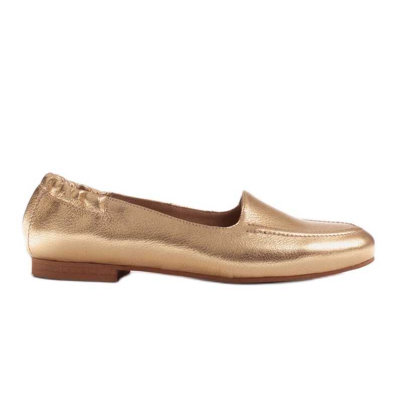 Marco Shoes Bailarinas de mujer con banda elástica en la parte superior dorado