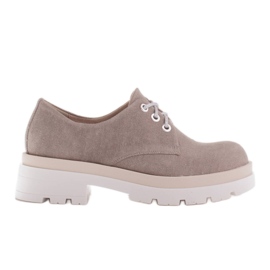 Marco Shoes Zapatos de tela con suela gruesa gris