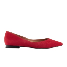 Marco Shoes Bailarinas de mujer con laterales bajos rojo