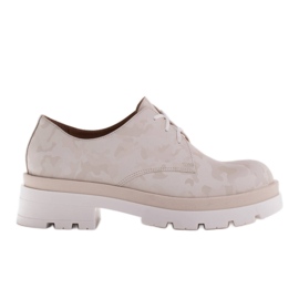 Marco Shoes Zapatos de piel camuflaje con suela gruesa beige Marco Shoes Zapatos de piel camuflaje con suela gruesa beige