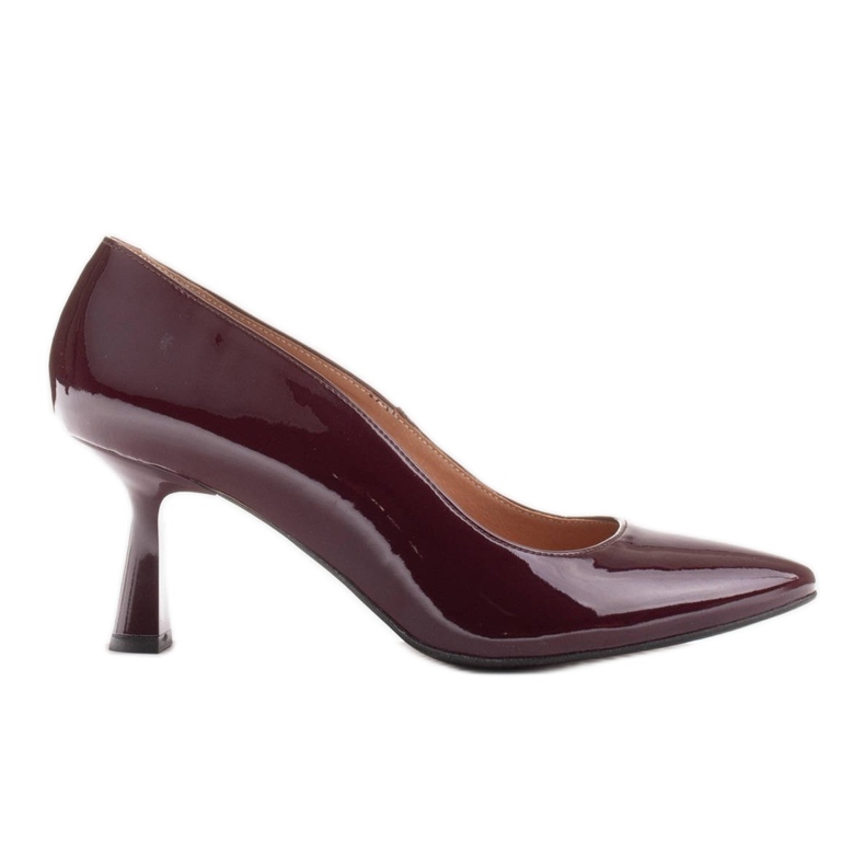 Marco Shoes Zapatos de salón elegantes hechos de laca burdeos rojo