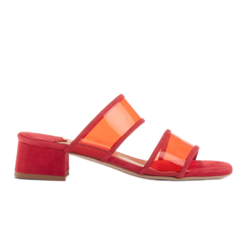 Marco Shoes Zapatillas de mujer con rayas translúcidas rojo