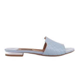 Marco Shoes Zapatillas de mujer elegantes fabricadas en piel repujada azul