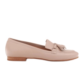 Marco Shoes Mocasín piel flor con adorno 1983P-007-1 beige