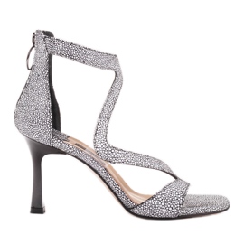 Marco Shoes Elegantes sandalias Ava blanco negro