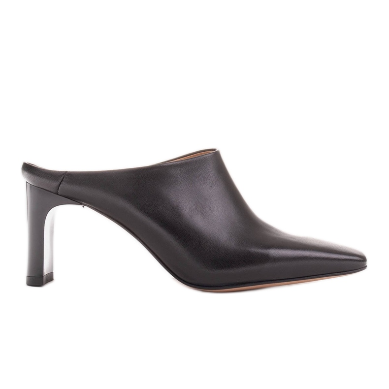 Marco Shoes Salón de verano de piel con espalda abierta negro