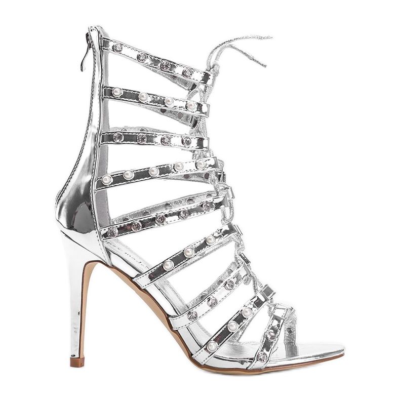 Sandalias plateadas con tacón de aguja The Twist plata Sandalias plateadas con tacón de aguja The Twist plata