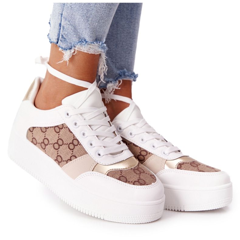 Calzado deportivo Zapatillas en la plataforma blanco y dorado Allisone