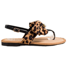 Seastar Sandalias elegantes con un lazo marrón negro