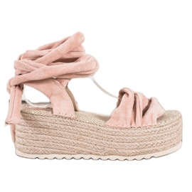 Seastar Sandalias atadas en una plataforma alta rosa