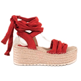 Seastar Sandalias atadas en una plataforma alta rojo