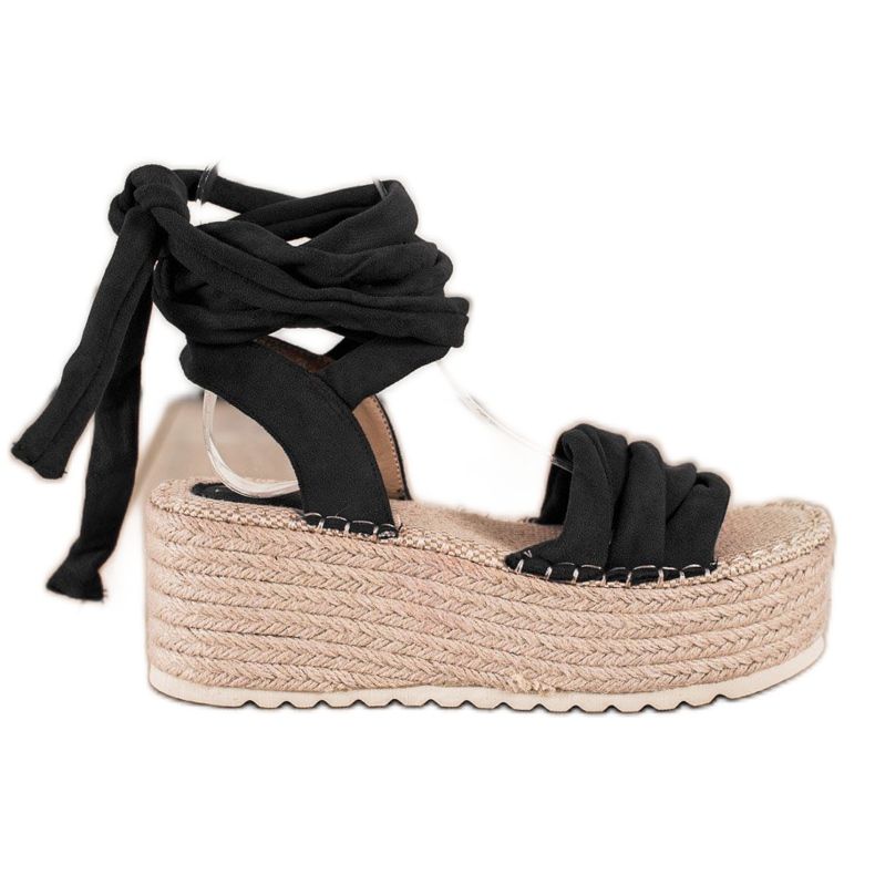 Seastar Sandalias atadas en una plataforma alta negro
