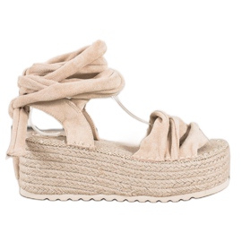 Seastar Sandalias atadas en una plataforma alta beige