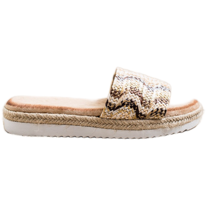 SHELOVET Pantuflas Alpargatas En La Plataforma beige marrón