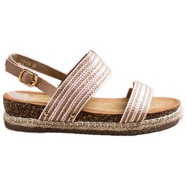 SHELOVET Sandalias cómodas con hebilla marrón rosa SHELOVET Sandalias cómodas con hebilla marrón rosa