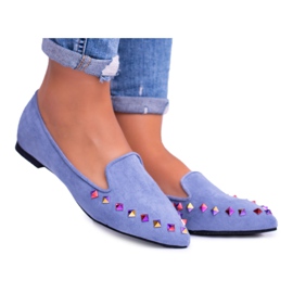 Lu Boo Blue Lords Iridiscente Jets Suede Spike 128-A5 azul