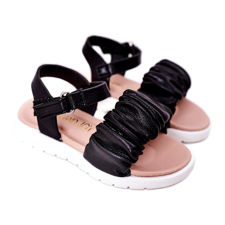 FR1 Sandalias de niño Aimy negras con velcro negro