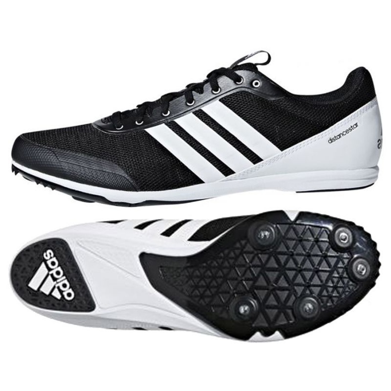 Adidas Distancestar M AQ0213 zapatillas con clavos blanco negro