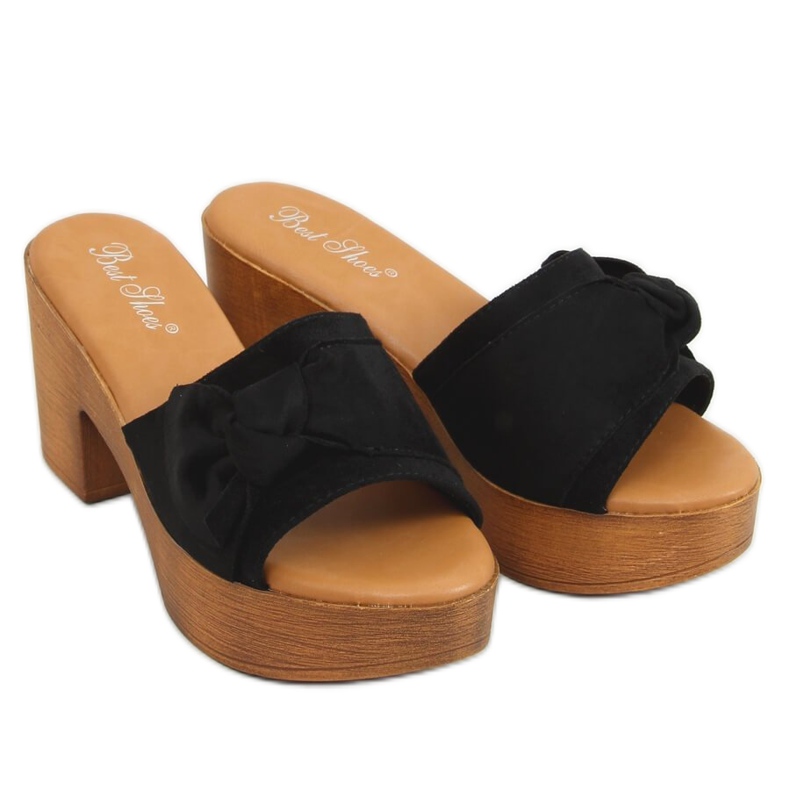 Zapatillas negras ala zuecos negro YL-3M127 Negro