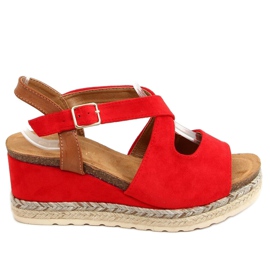 Rojo YL90 Alpargatas rojas con cuñas
