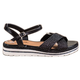 Mannika Sandalias negras en la plataforma negro