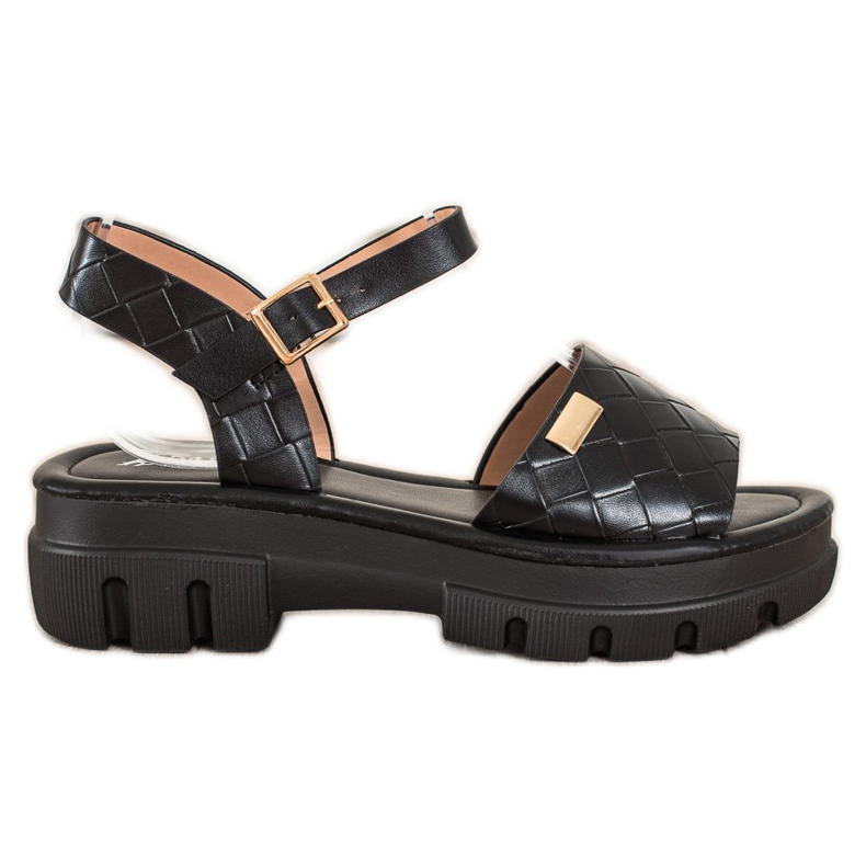 SHELOVET Sandalias en la plataforma de moda negro
