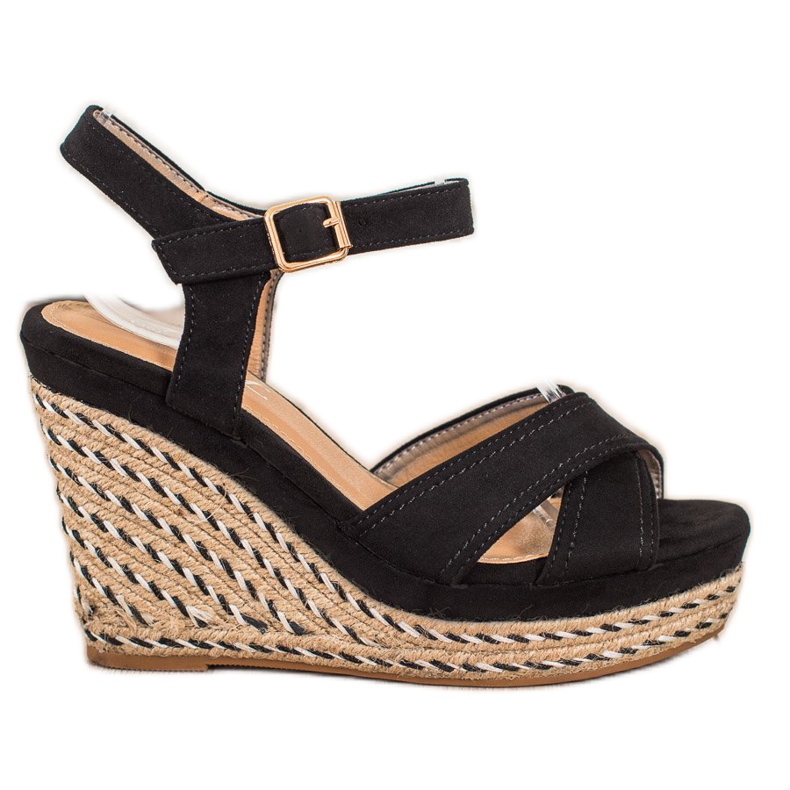 SHELOVET Sandalias elegantes en una cuña negro
