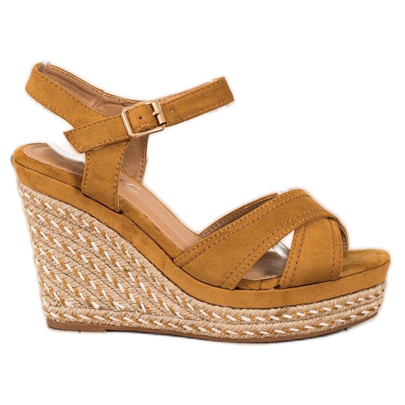 SHELOVET Sandalias elegantes en una cuña marrón