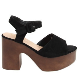 Sandalias negras Zuecos F8201 Negro