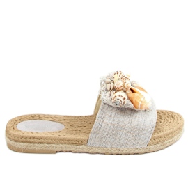 Gris YQ228P Zapatillas grises con conchas