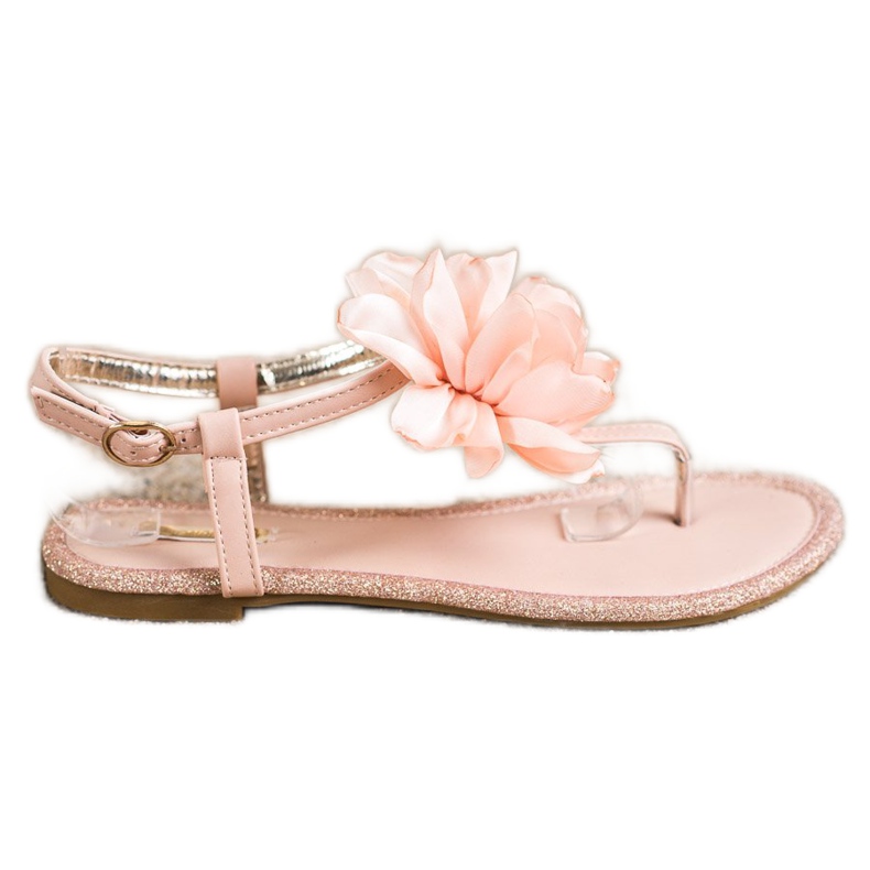 BUONAROTTI Sandalias Chanclas Con Flor naranja rosado