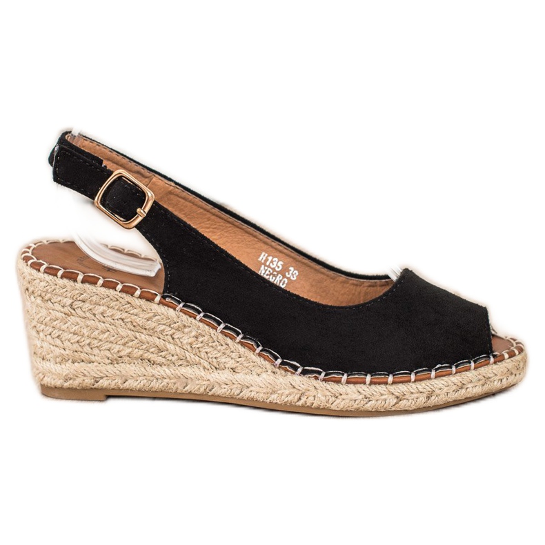 SHELOVET Sandalias de cuña casual negro
