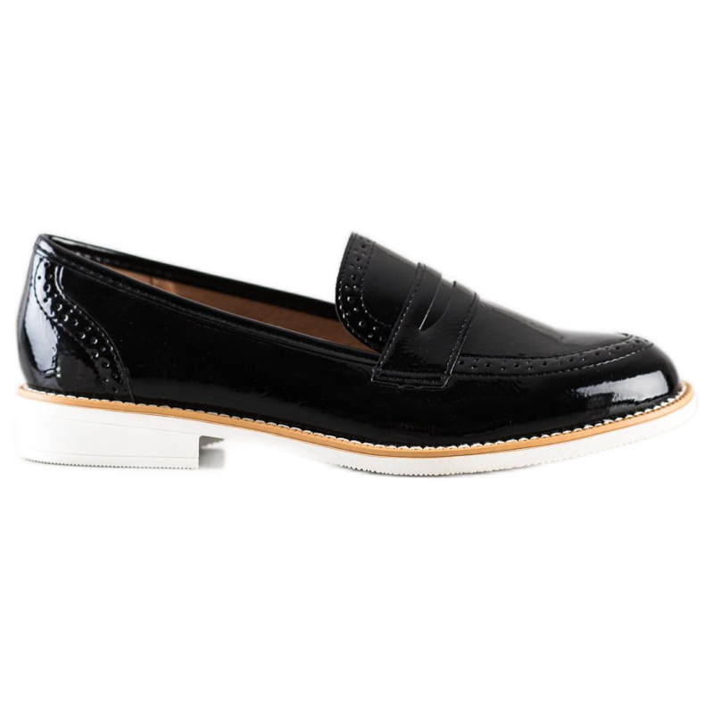 Sun Color Zapatos brogue lacados negro