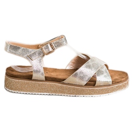 Bestelle Sandalias en la plataforma con purpurina dorado