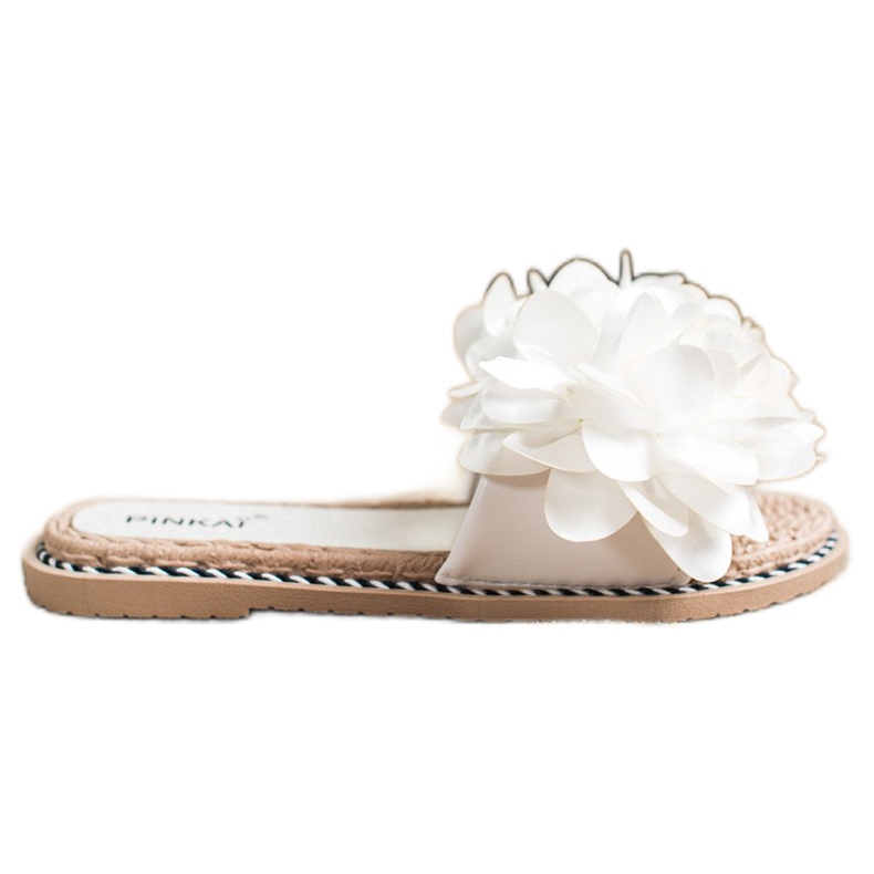 SHELOVET Pantuflas Blancas Con Flor blanco