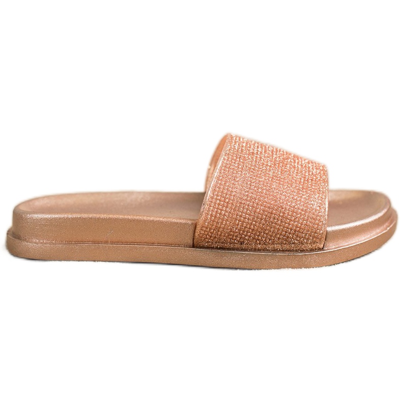 SHELOVET Pantuflas doradas brillantes dorado