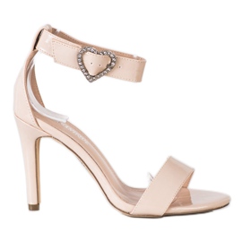 Diamantique Sandalias De Tacón Alto Con Adorno beige