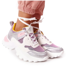 PE1 Zapatillas Deportivas Mujer Sneakers Blanco-Rosa Infinity rosado