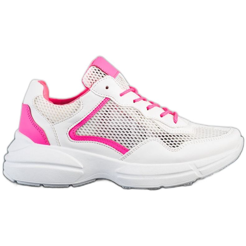 SHELOVET Zapatillas con malla blanco rosado SHELOVET Zapatillas con malla blanco rosado
