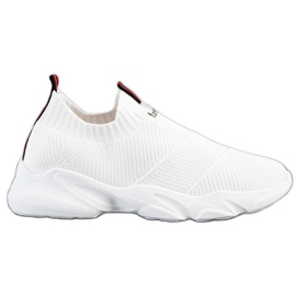 SHELOVET Zapatillas sin cordones de moda blancas blanco