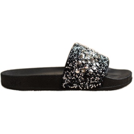 SHELOVET Zapatillas con adornos negro