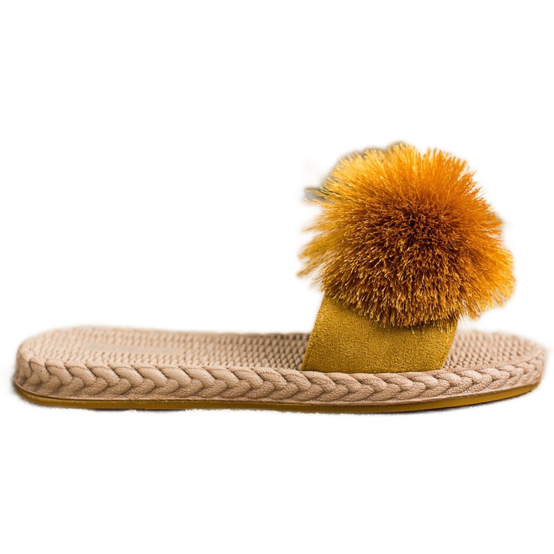Bestelle Pantuflas Con Pompón amarillo