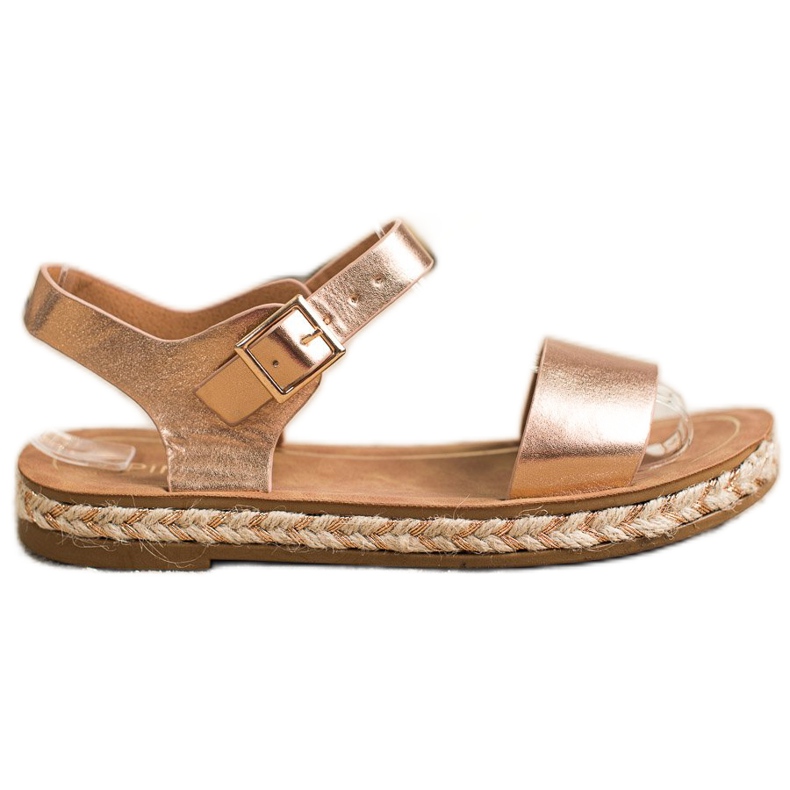 SHELOVET Cómodas sandalias doradas dorado