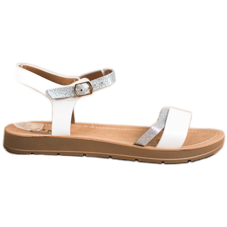Cm Paris Sandalias cómodas de cuero ecológico blanco