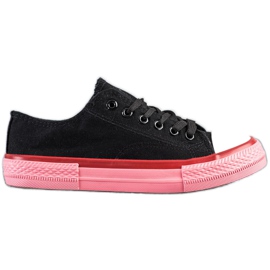 SHELOVET Zapatillas en la plataforma rosa negro